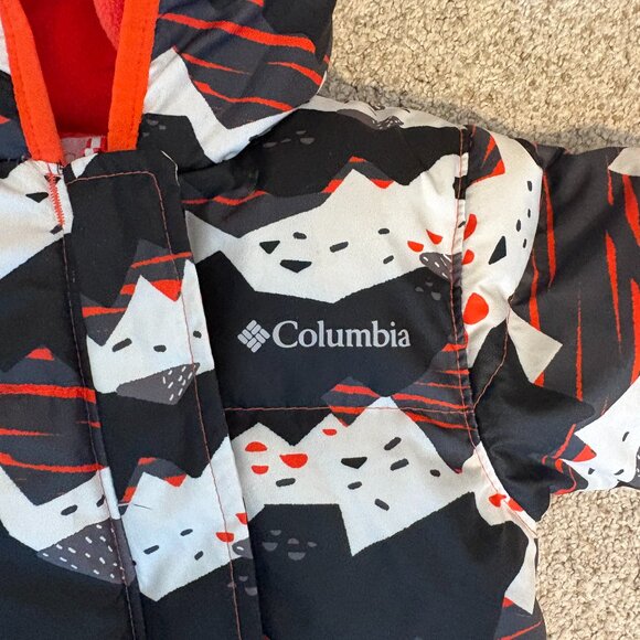 Columbia Baby Black and Orange Puffer Bunting Suit Down Filled 3-6 months winter - Picture 3 of 10